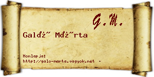 Galó Márta névjegykártya